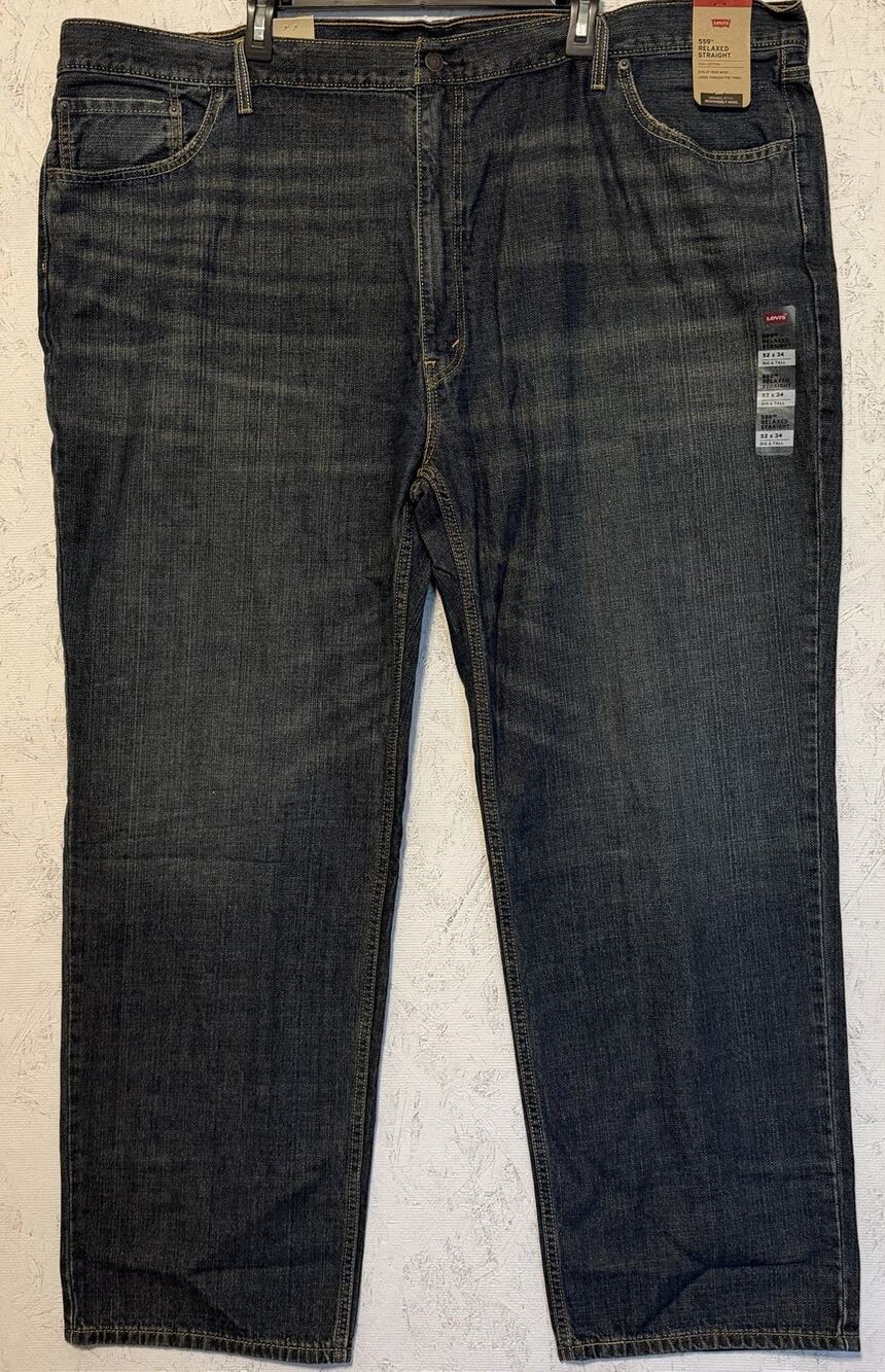 Levi's 559 Relaxed Straight Fit Jeans Blue Big & Tall Size 52X34 NWT NEW
